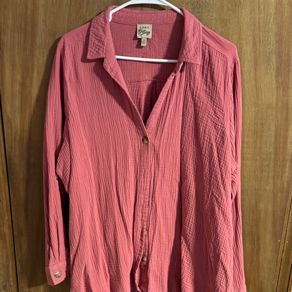 Como Vintage Pink Button Down Shirt
